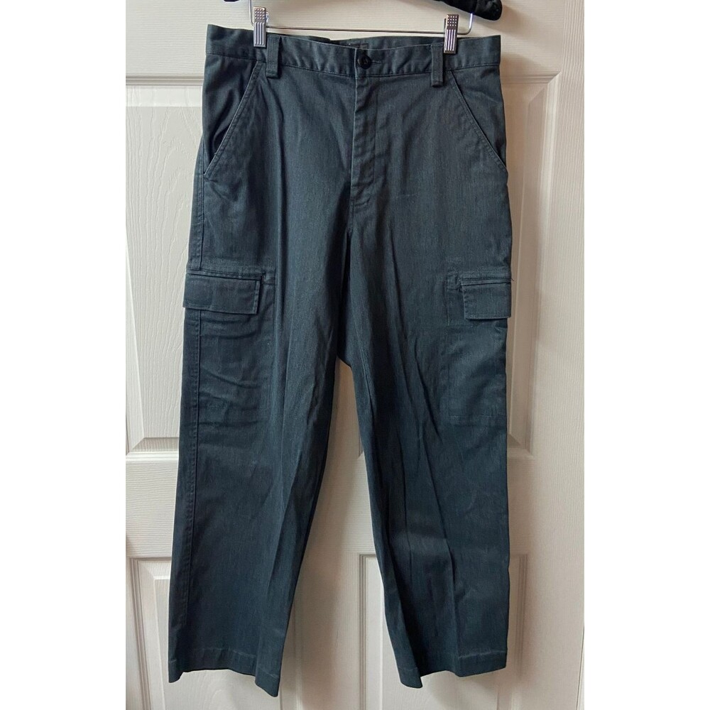 Express Pants Mens 33 x 30 Navy Blue 2002 Vintage Cargo Slash Pockets Trousers